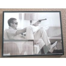 STEVE McQUEEN KING OF COOL THE GETAWAY SCENE B&W 16 X 12 FRAMED PHOTO PICTURE