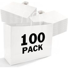XPCARE 100Pcs 16X6X12 Inches Large Paper Bags with Handles Kraft Paper Bag Gift