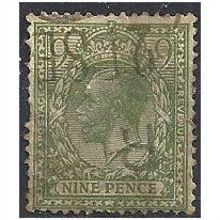 1922 SG393a 9d Olive-Green Watermark Royal Cypher Average Used...