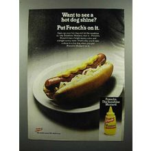 1980 French's Mustard Ad - Want to See a Hot Dog Shine?