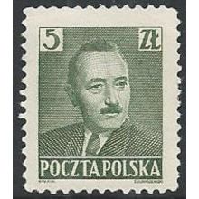Mi 547 (**): 5 Zl. deep green Definitive Stamp: President Boleslaw Bierut