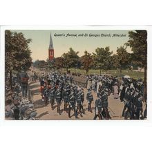 Queen's Avenue & St Georges Church Military Parade Aldershot Postcard Hampshire
