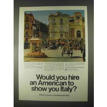 1967 Irving Trust Bank Ad - Hire to Show You Italy