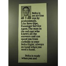 1971 Delta Airlines Ad - Dave Gipe, Passenger Service