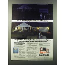 1986 RCA SecuritySwitch Ad - For all the things you don't see in the dark