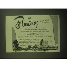 1945 The Flamingo Hotel Advertisement - Miami Beach Florida
