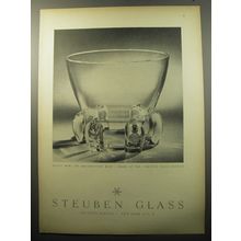 1951 Steuben Glass Heavy Bowl on Ornamented Base Advertisement