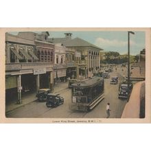 Bus Tram at Lower King Street Jamaica Old Postcard