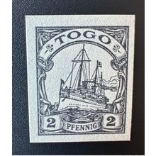 Togo 1900 2 Pfennig SMS Hohenzollern Schiff Ship Bateau Proof Essai ND