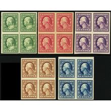 343-47, Mint VF/XF NH 1-5¢ Blocks of Four - Stuart Katz