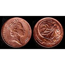 Australia Two Cent 1989 Used Coin Frilled neck-lizard 2c QE II
