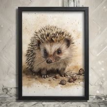 Hedgehog Illustration Retro Hedgehog Wall Art Print Hedgehog Poster Picture Art