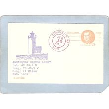 MA Gloucester Lighthouse Postcard Annisquam Harbor Light Special Cancellat~615