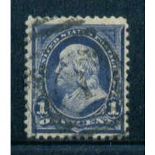 Used 264 1c Benjamin Franklin Just Clears M02866