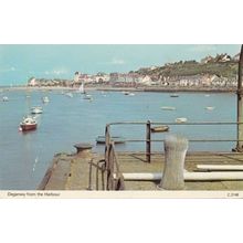 Deganwy Harbour Empty Boats Floating During 1970s Welsh Shipping Postcard