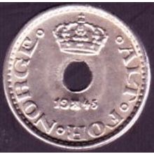 1945 Norway 10 Ore Coin