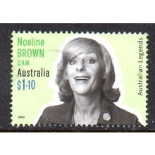 AUSTRALIA: 2020, $1.10 LEGENDS, NOELINE BROWN, USED SHEET PERF STAMP. 610/633