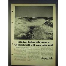 1940 Goodrich Rubber Ad - Belt Will Soon Mine Coal