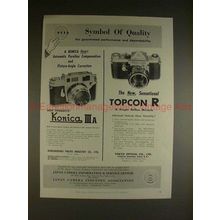 1958 Konica III-a and Topcon R Camera Ad - Quality!!