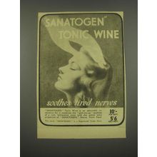 1949 Sanatogen Tonic Wine Ad - Sanatogen Tonic Wine soothes tired nerves