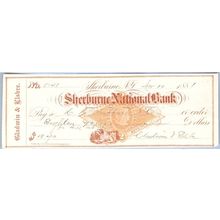 New York Shelburne Cancelled Check Shelburne National Bank Check #5141 Dat~51