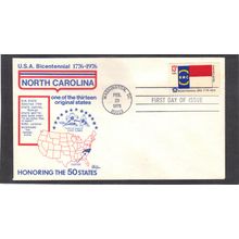FDC Bazaar 1644 13c North Carolina (Cachet-U/A) CV40214