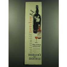 1949 Heublein's Club Cocktails Ad - Cramped for room?