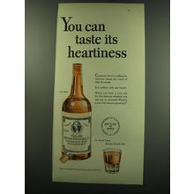 1949 Old Overholt Straight Rye Whiskey Ad - You can taste its heartiness