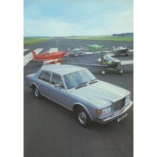 Bentley Mulsanne 1980s Car On Airport Runway Advertising Postcard