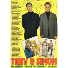 Trev & Simon of Live & Kicking Hand Signed 1993 Theatre Flyer
