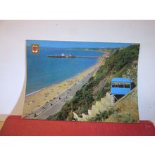 PIER & BAY, CLIFF LIFT, BOURNEMOUTH, DORSET .used postcard 1984 pm =