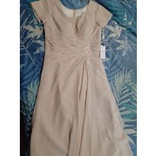 Gorgeous womens formal evening beige lined brand new dress DresSale est small