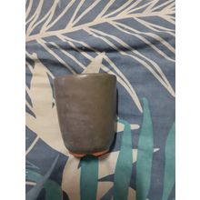 clay? candle holder, 7cm W x 8cm H