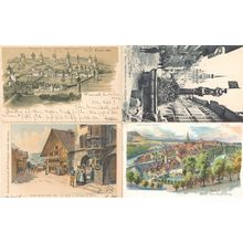 Bern Statue Gruss Aus Rosenberg Village Suisse 1548 4x Switzerland Postcard s