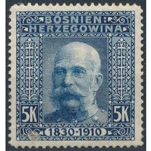 80th Birthday Francis Joseph I: 5k - Bosnia Herzegovina 1910 - NM H - MiNr 44