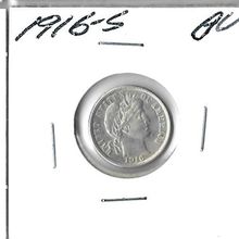 1916-S Us Barber Dime BU Grey Sheet $171.00