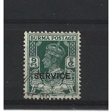 Burma.O30 9p Green.Fine Used.Jul25