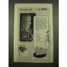 1947 Sunray Enlarger Ad - First Of All