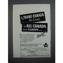 1953 TCA Airlines Ad - To All Canada and Europe