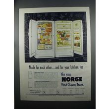 1953 Norge Upright Freezer & Jet Refrigerator Ad