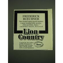 1971 Lion Country Novel by Frederick Buechner Advertisement