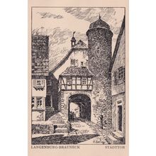 CPA AK Langenburg Brauneck Stadttor German Drawing Postcard