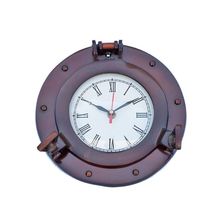 Antique Copper Deluxe Class Porthole Clock 8""