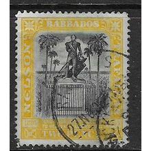BARBADOS 1906 WMK CROWN CC NELSON CENTENARY 2d USED SG148