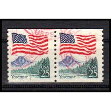 Used 2280 25c U.S. Flag Fine CNP Left 2 PA1061