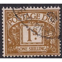 GB 1960 QE2 1/-d Ochre Postage Due Used SG D64 Wmk 179 ( H718 )