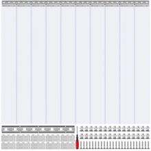 Strip Curtain, 84" Height x 60" Width, 0.08" Thickness, 10PCS Clear PVC Stri...