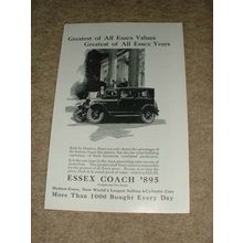 1925 Essex Coach Ad, Greatest of Values and Years!!!