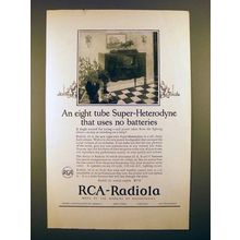 1925 RCA Radiola 30 Radio Ad - 8 Tube Super-Heterodyne