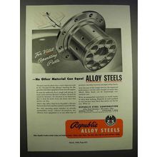 1946 Republic Steel Ad - For Vital Operating Parts